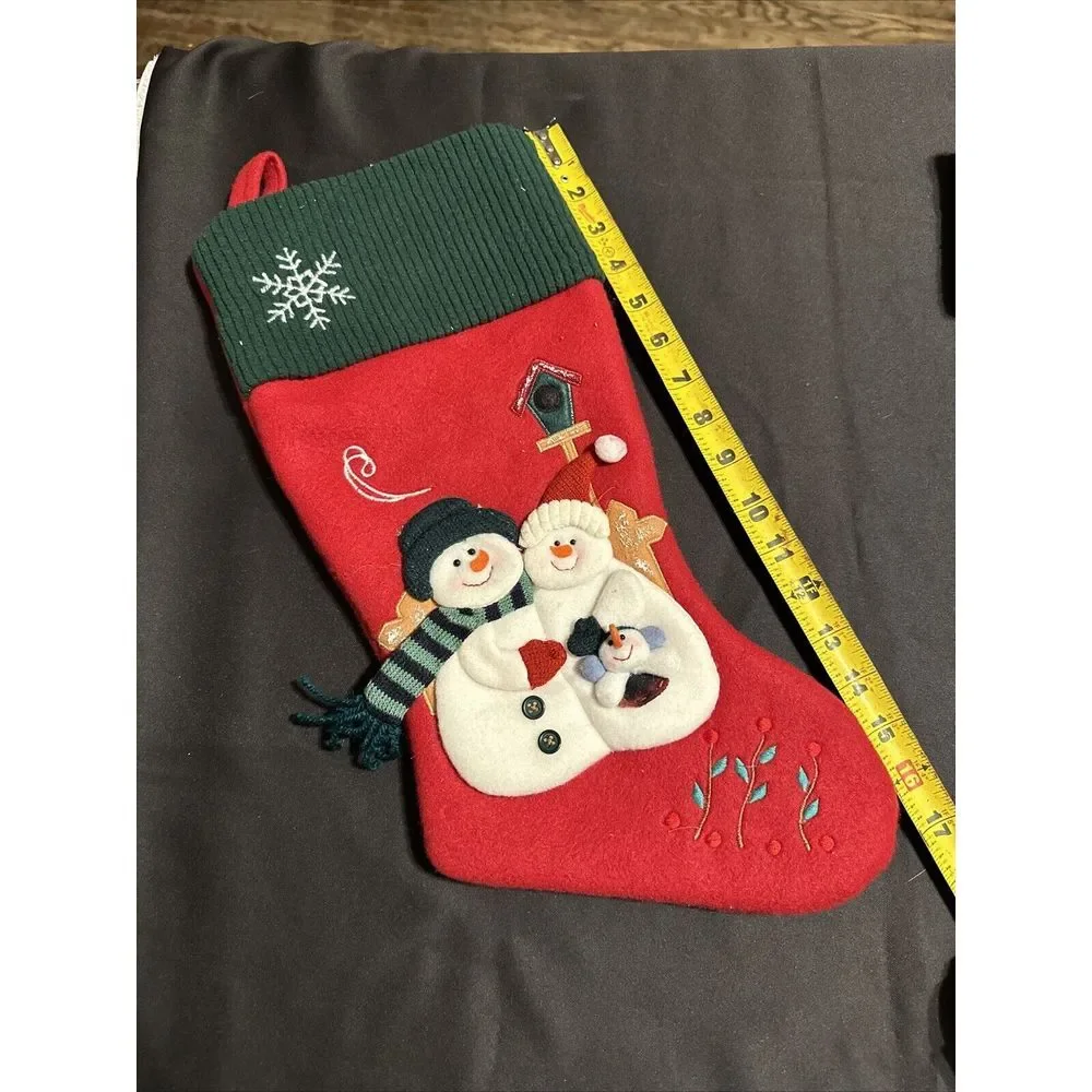 Lot of 4 3D Snowman Sleigh Bird House Christmas Stockings Penguin EUC